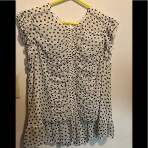 Who What Wear Polka Dot Top